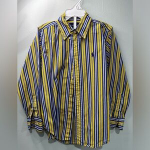 Vintage Polo Ralph Lauren Striped Yellow and Blue kids  Shirt size 5